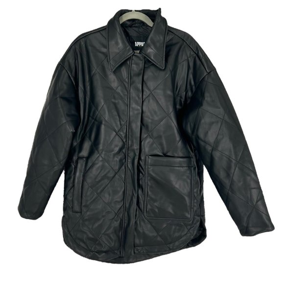 NWT Apparis Stevie Noir Quilted Vegan Leather Jacket - Picture 2 of 8